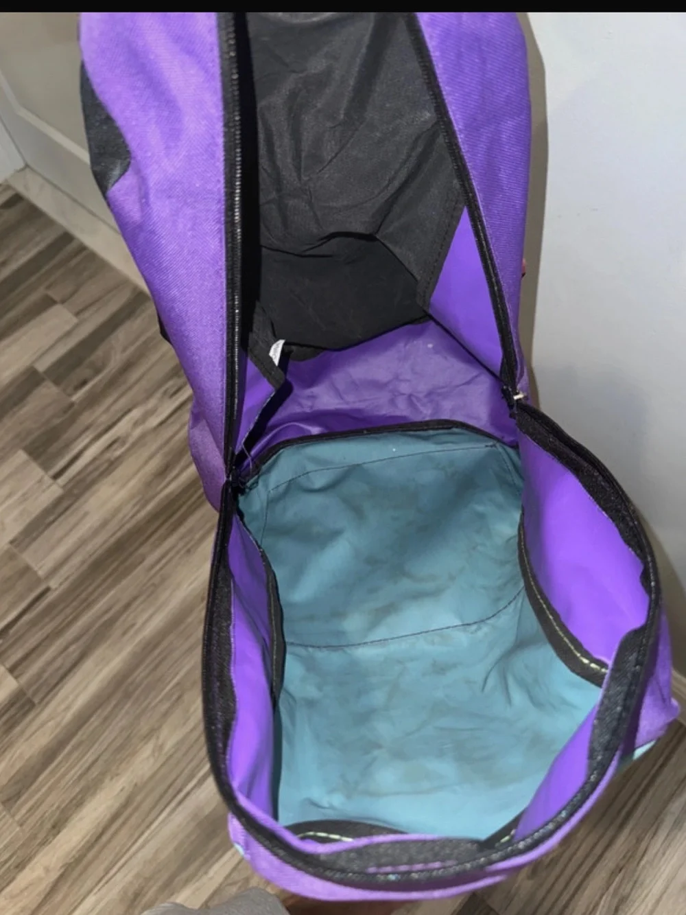 Purple & Teal Backpack with Paisley Front Pocket